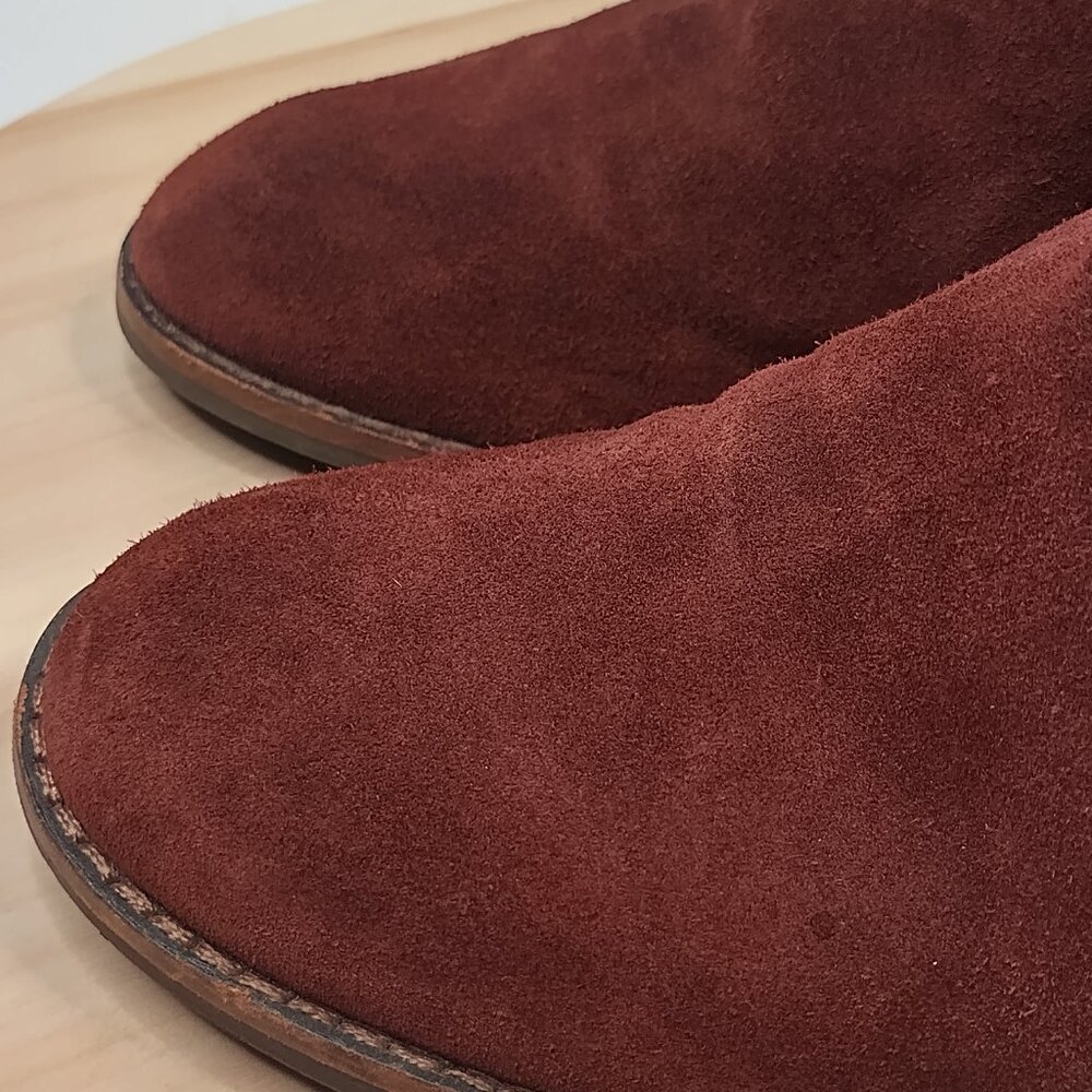 Lucky Brand Yahir Suede Wedge Raisin Burgandy Ankle Booties Women US 9M / 40 - Picture 5 of 13